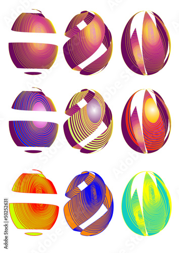 easter eggs with made from the ribbons