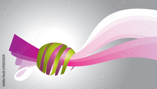 the egg on the ribbon