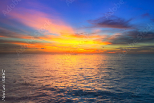 Amazing sunset over Andaman Sea in Thailand