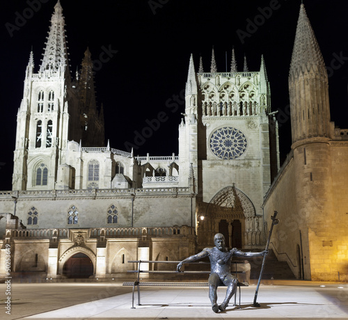 Carta da parati la città notturna - Carta da parati Plaza de la Catedral de Burgos