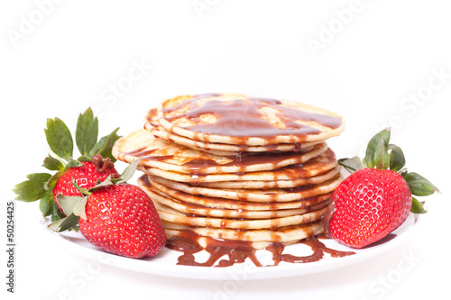 pancakes with chocolate sauce