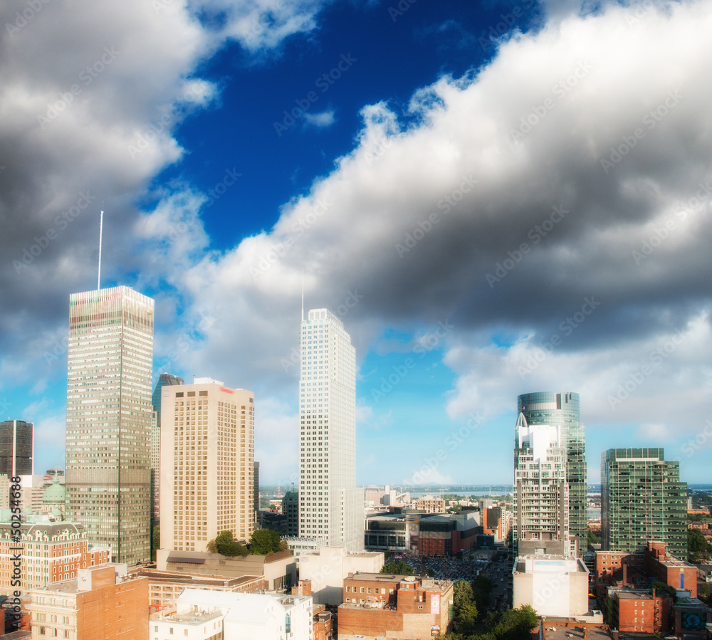 Fototapeta premium Wonderful skyscrapers of Montreal - Canada, aerial view