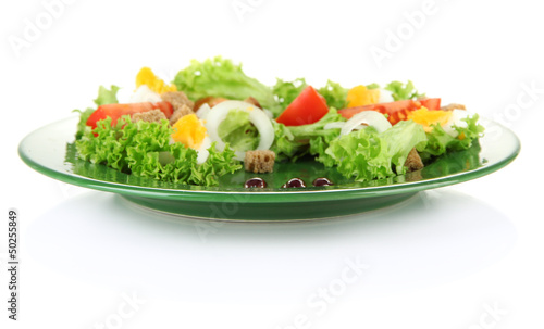 Fresh mixed salad with eggs, tomato, salad leaves and other