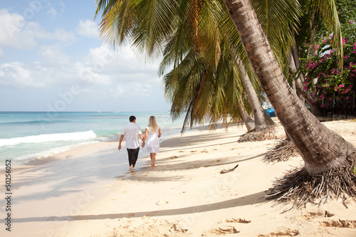 couple on the beach in Barbados