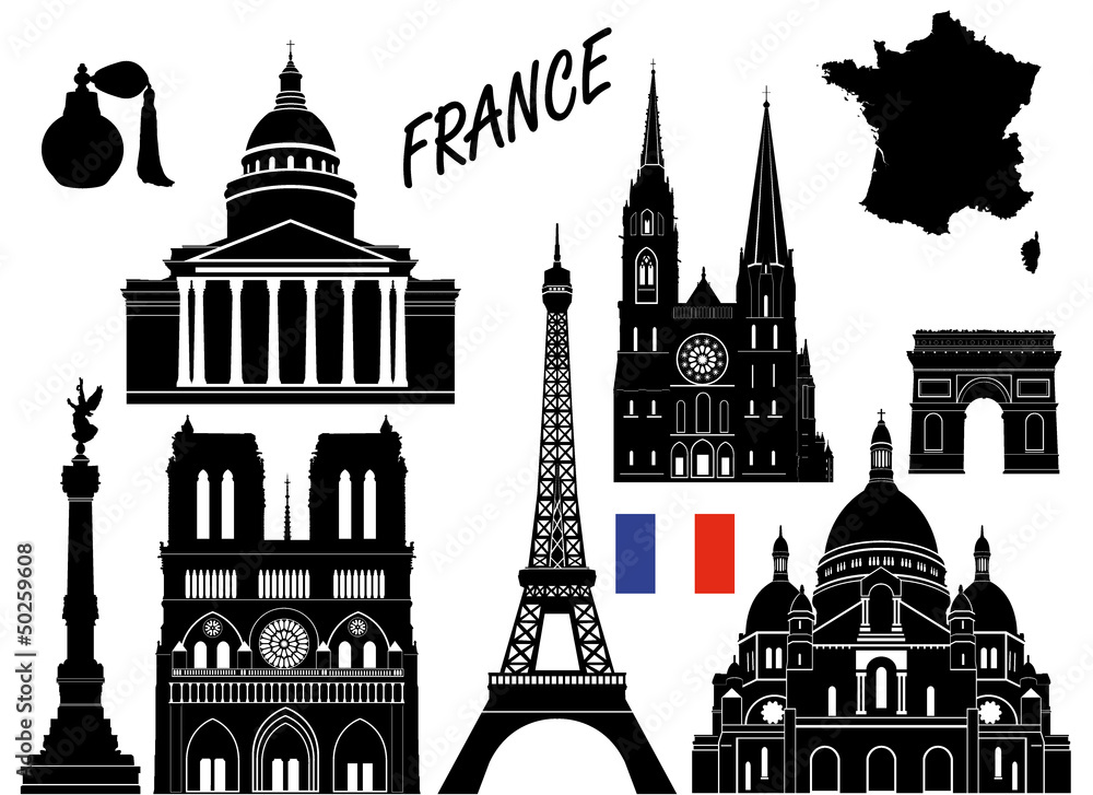 France 10 piece isolated
