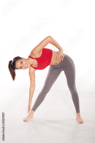 Woman doing aerobics exercises