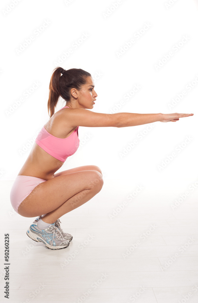 Fototapeta premium Woman working out doing aerobics