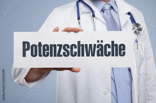 Arzt mit Schilld Potenzschwäche