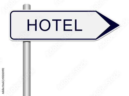 Panneau direction hôtel