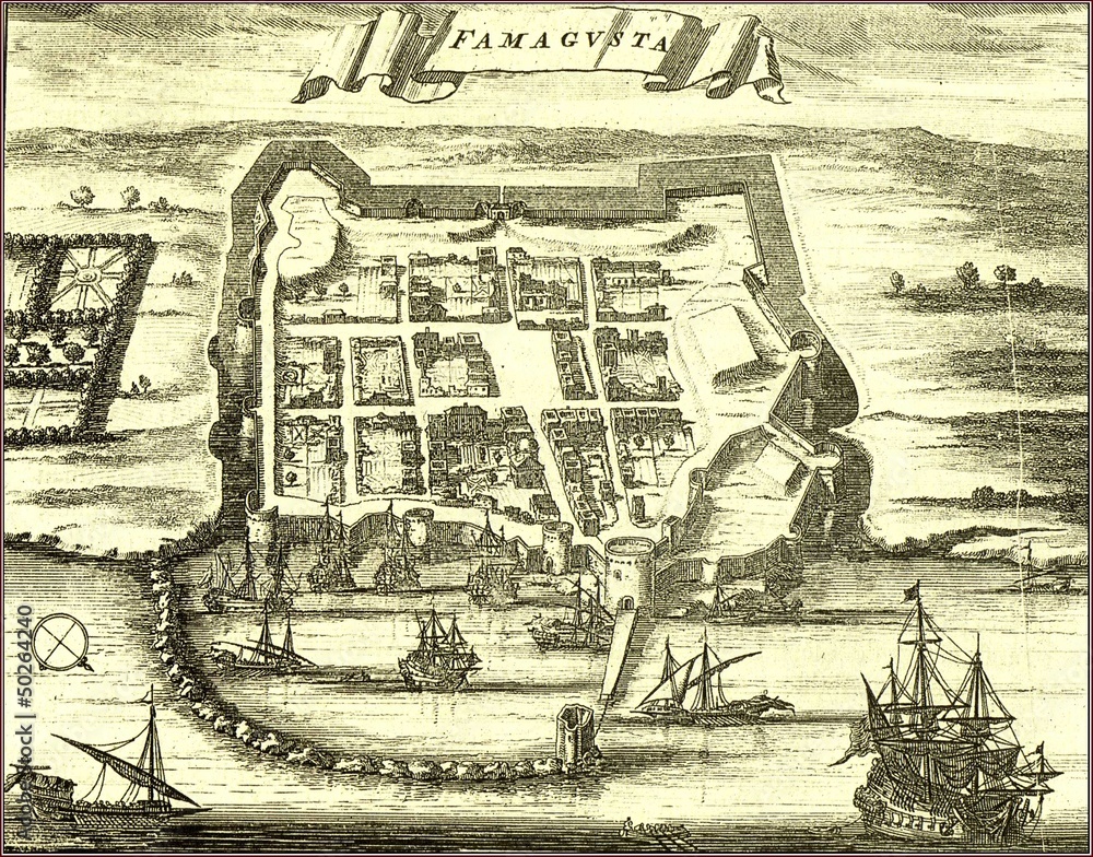 Naklejka premium Cyprus old map