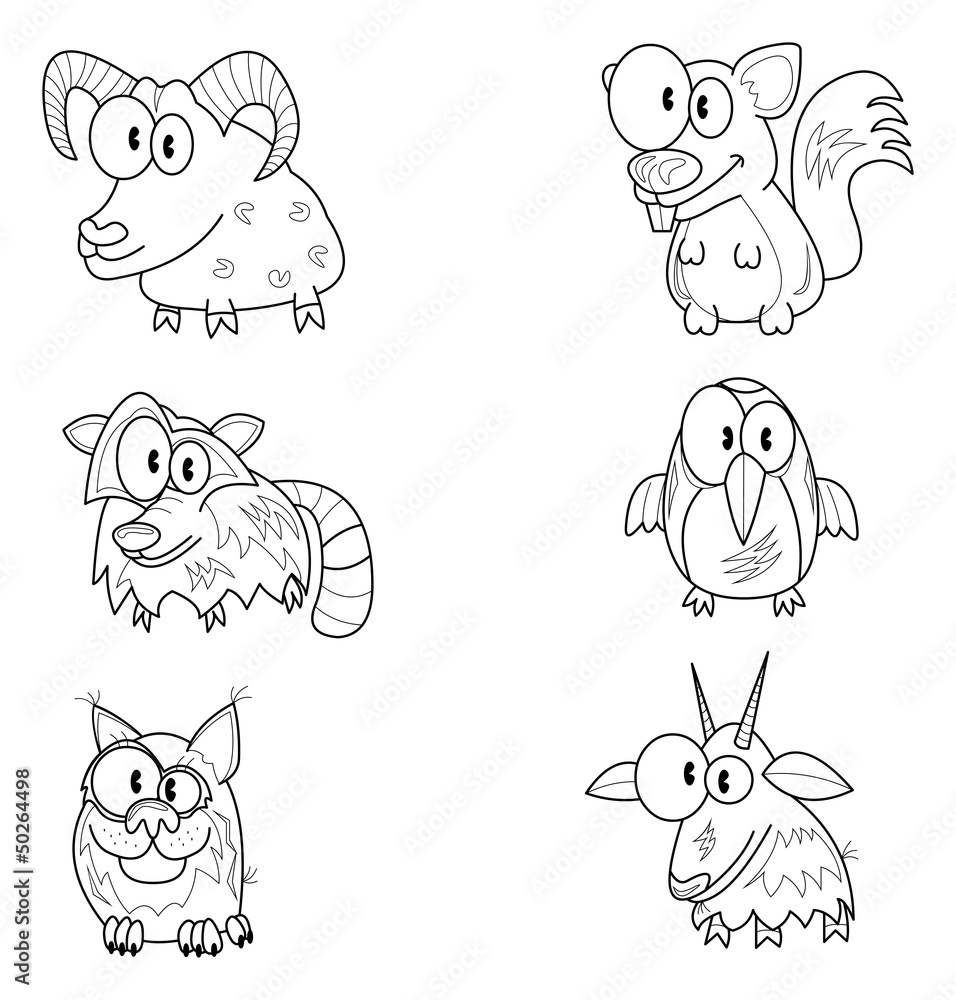 Obraz premium Cartoon animals