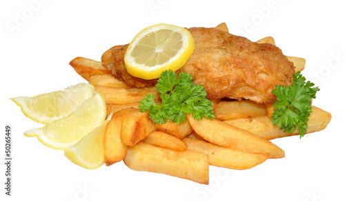 Fish And Chips With Lemon