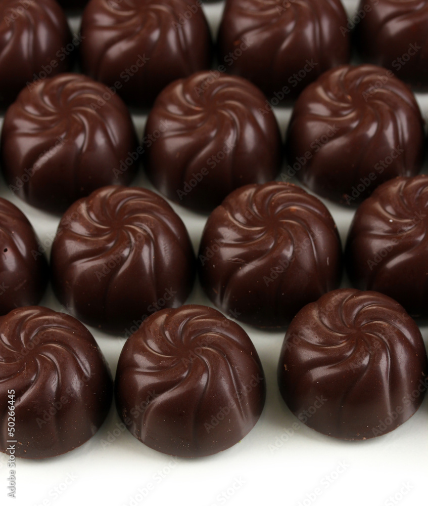 Chocolate candies isolated on white Chocolate candies isolated on white