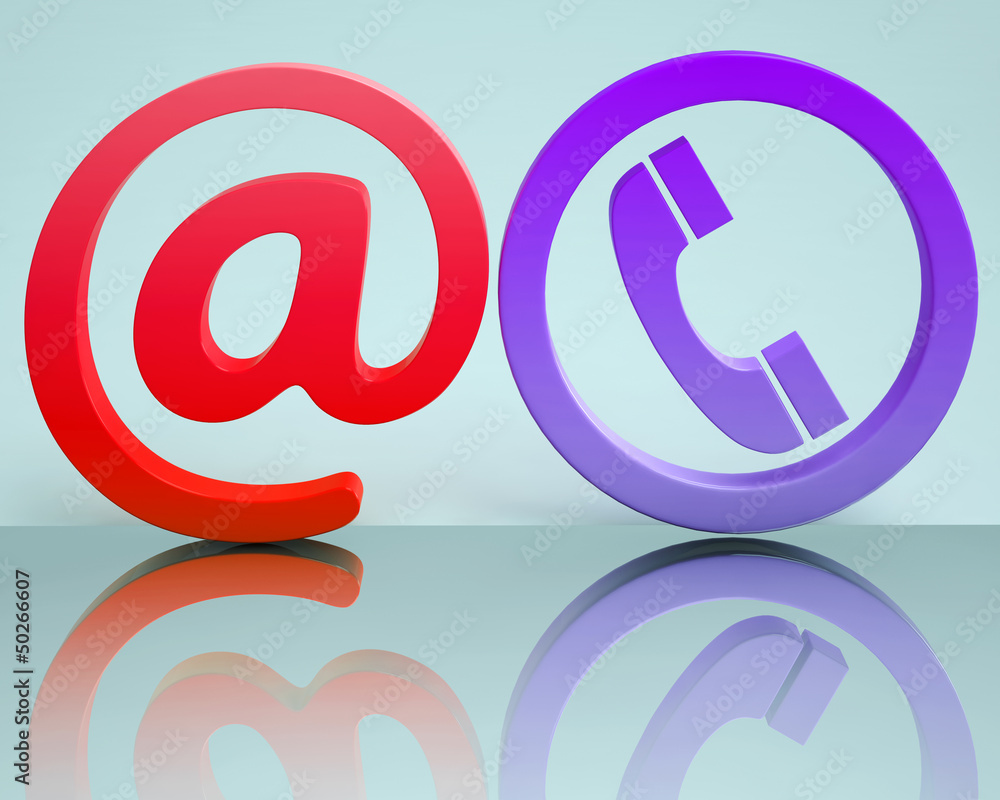 At Phone Sign Means Communication On Internet