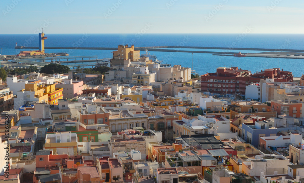 Panoramic of the city of Almeria (Spain)