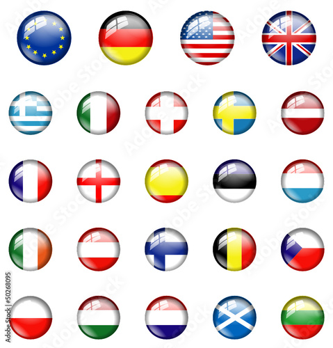 Free Download Glas Buttons Flaggen Set - GFXLoad