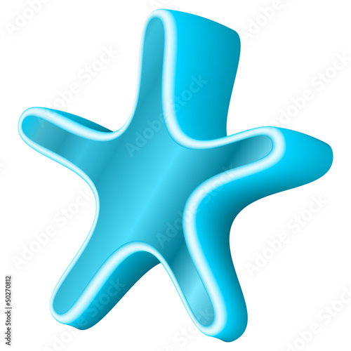 3d blue star with a rotation effect