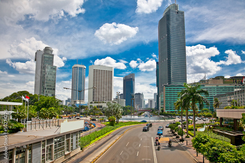 Jalan Bundaran HI center of Jakarta, Indonesia.