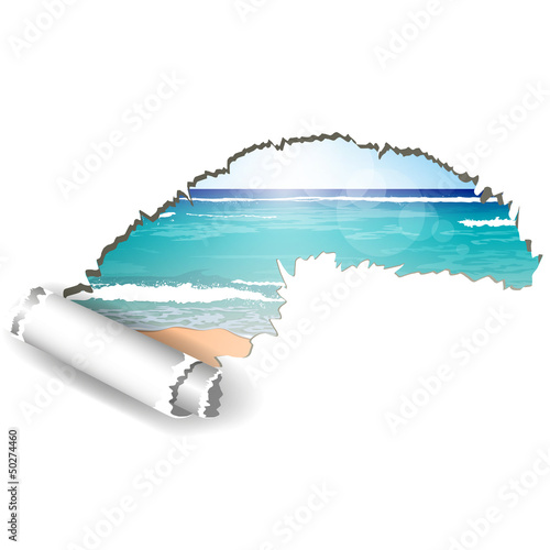 Vector Illustration of an Azure Ocean