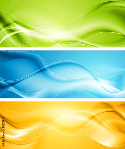 Elegant smooth waves vector banners photo