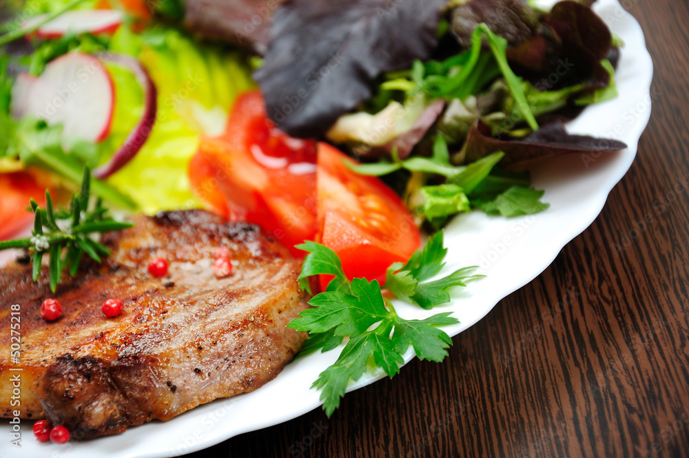 Salad and meat Salad and meat
