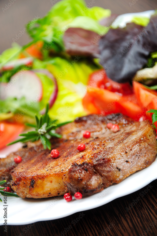 Salad and meat Salad and meat