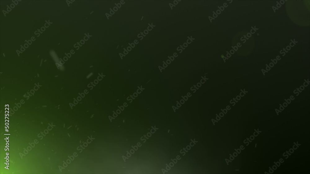 fond vert avec particules animés