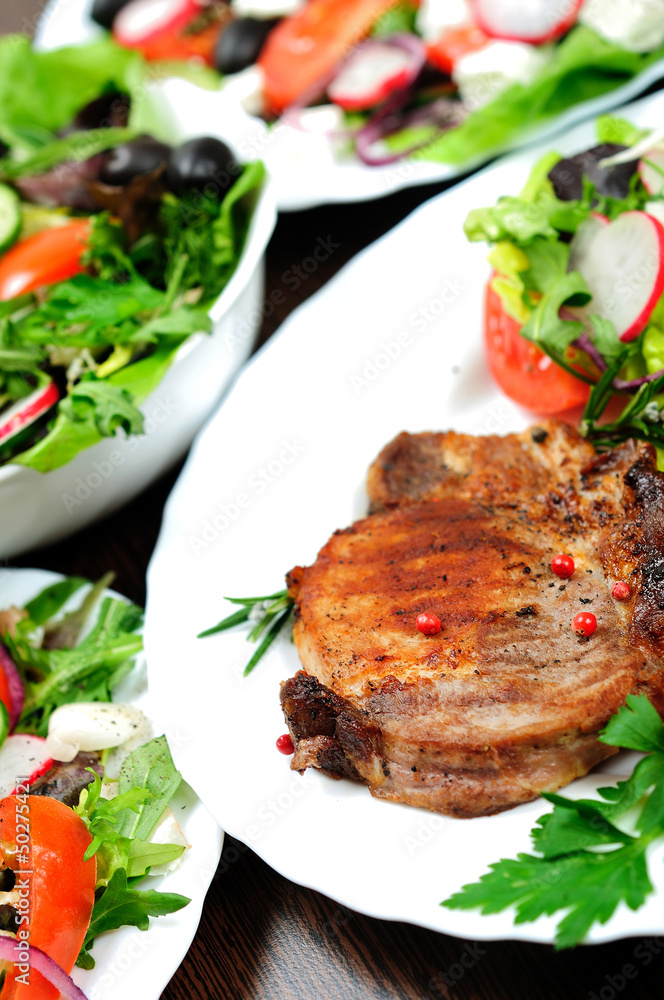 Salad and meat Salad and meat