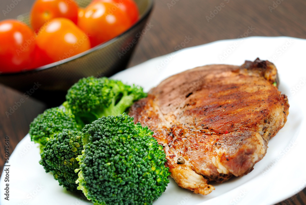 Grilled meat with broccoli Grilled meat with broccoli