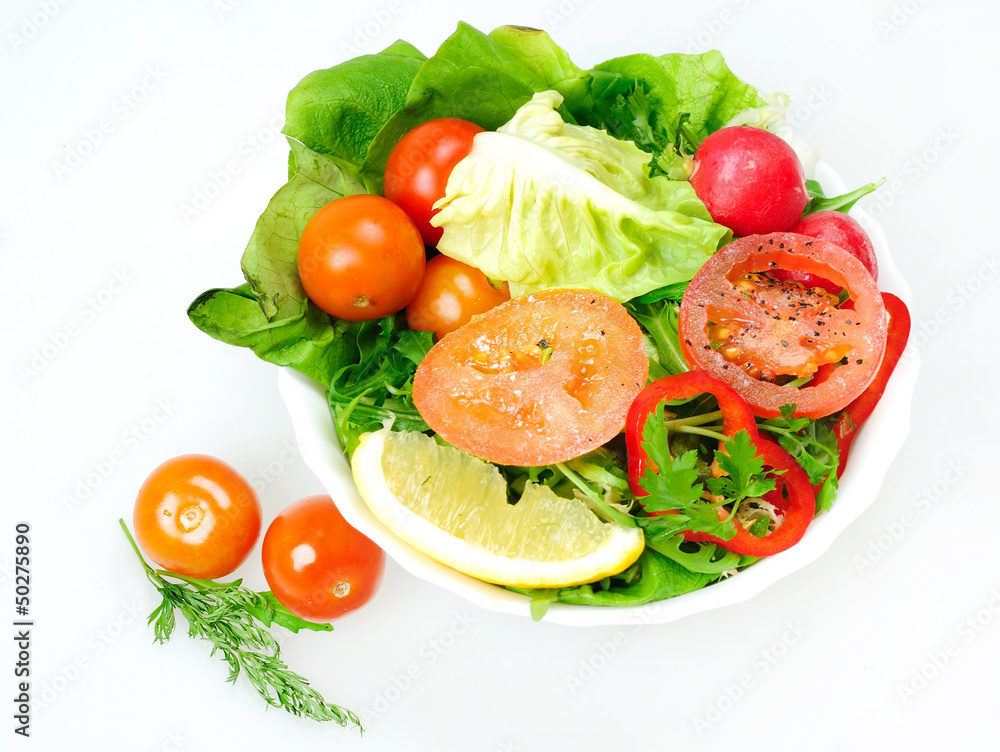 Plate with salad