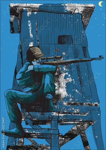 German sniper from the Crypt - Drawing converted into vector