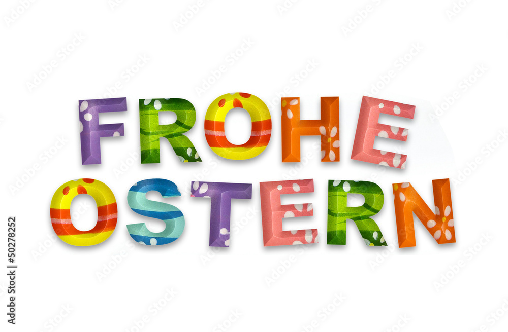 Frohe Ostern - 3d-Buchstaben auf weißem Hintergrund Frohe Ostern - 3d-Buchstaben auf weißem Hintergrund