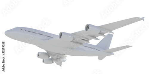 White passenger plane. A side view
