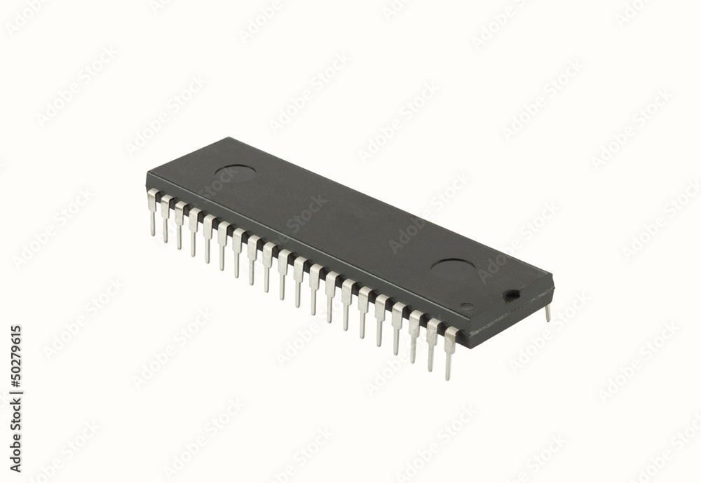 Integrated circuit isolated on the white background Integrated circuit isolated on the white background