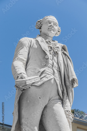 Carlo Osvaldo Goldoni statue located in Florence, Italy photo