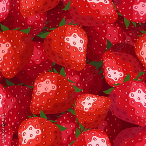Seamless background with strawberries. Vector illustration.