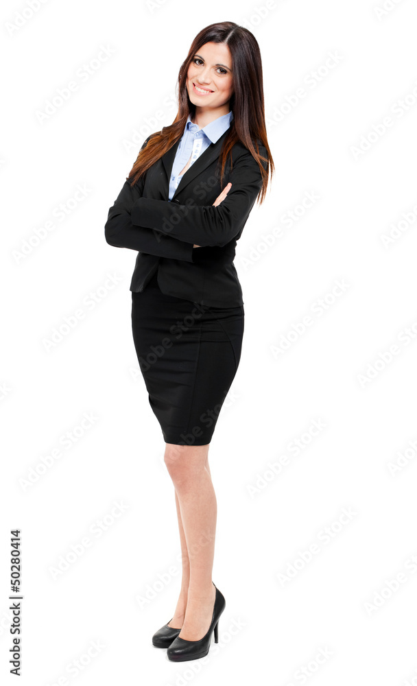 Full length businesswoman isolated on white Full length businesswoman isolated on white