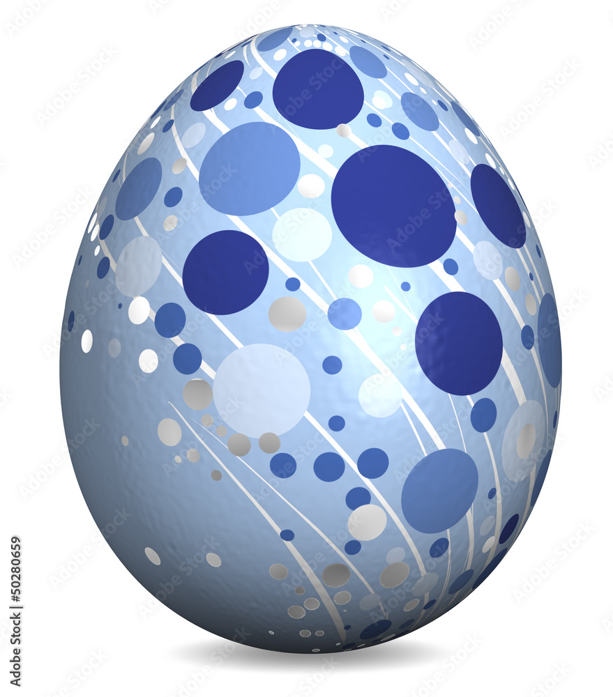 Osterei blau mit silber