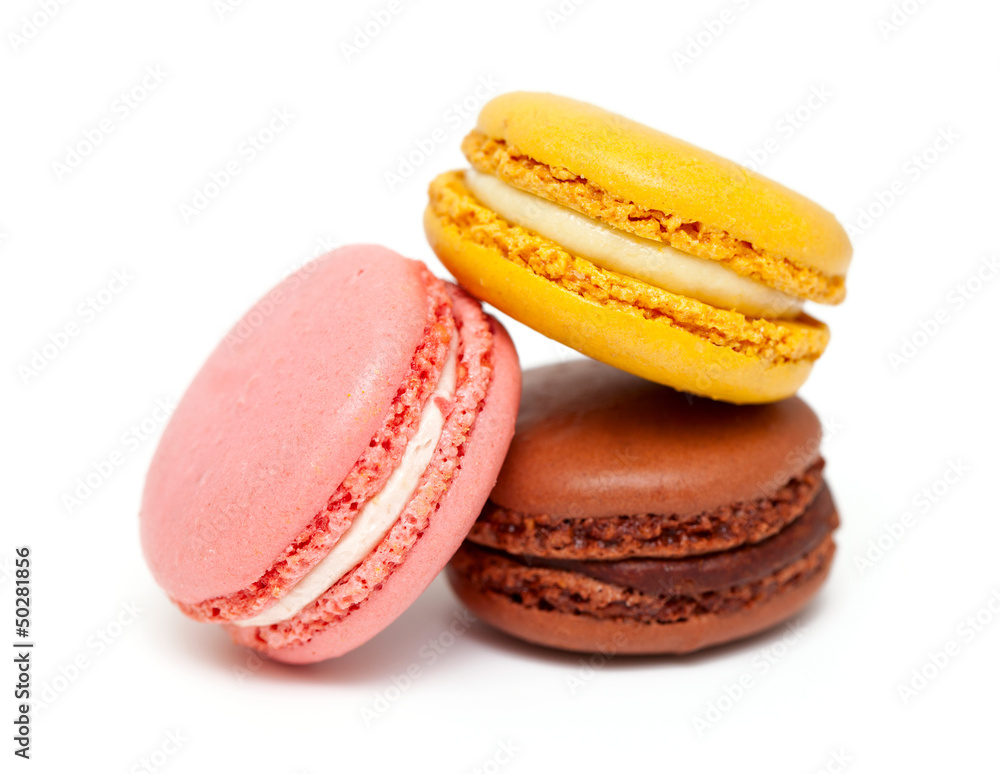 colorful macarons isolated on white backrgound colorful macarons isolated on white backrgound