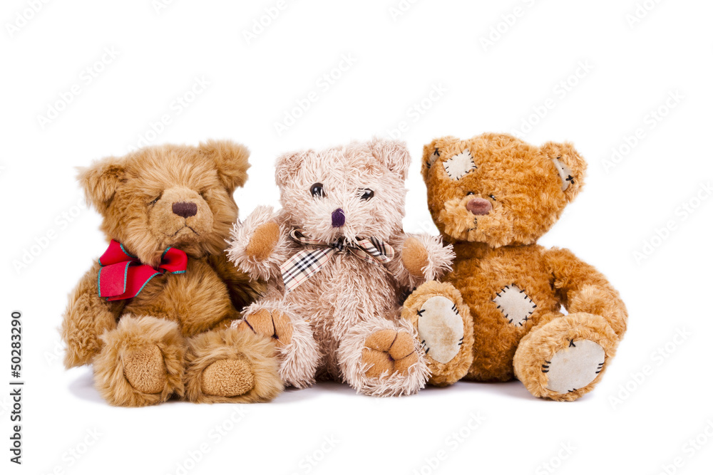 tres osos de peluche aislados tres osos de peluche aislados
