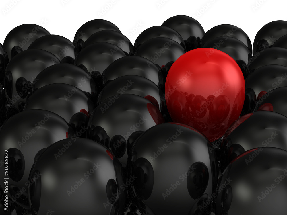 Obraz premium Red Balloon Among Black