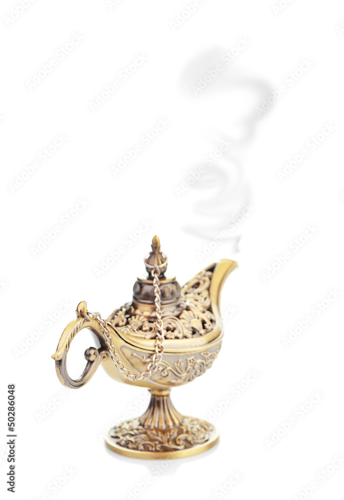 Fototapeta premium Aladdin magic lamp isolated on white