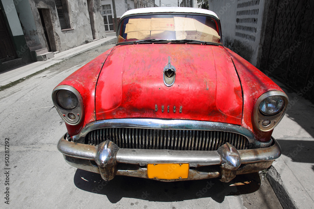Stary samochód na Kubie - obrazy, fototapety, plakaty 
