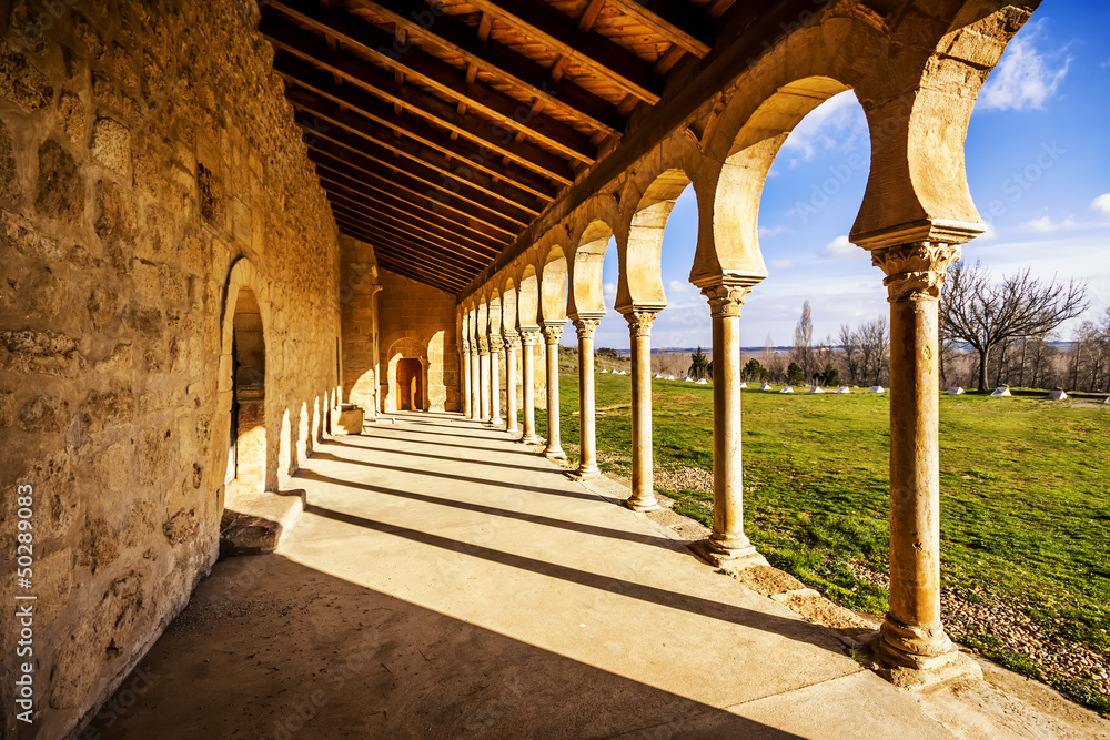 Naklejka premium Mozarabic monastery of San Miguel de Escalada in Leon, Spain