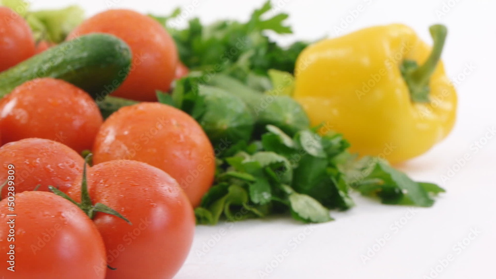 fresh vegetables close up on white background fresh vegetables close up on white background