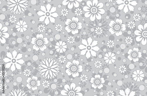 Floral silver background-pattern