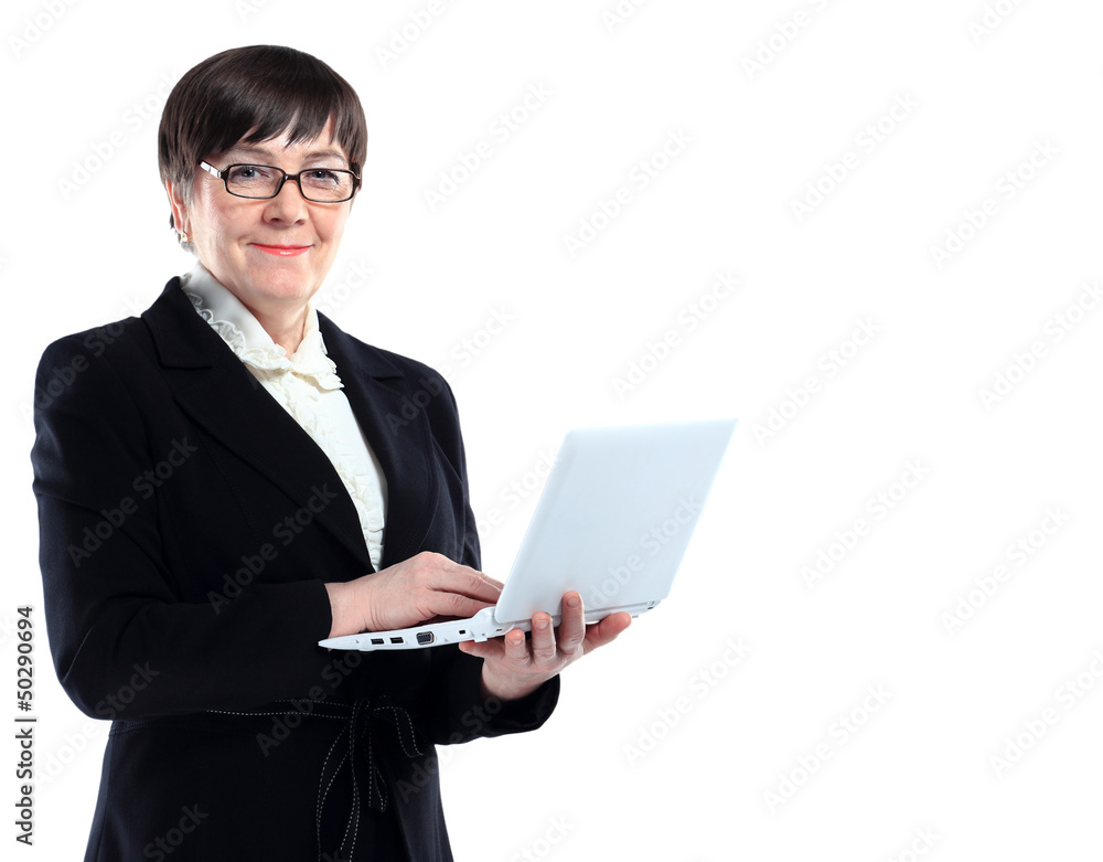 Attractive mature business woman with laptop Attractive mature business woman with laptop