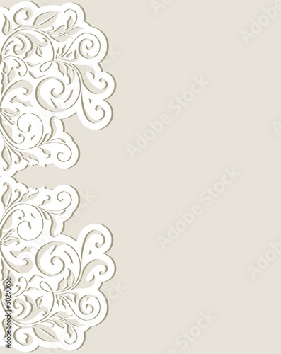Floral wedding invitation. With place for text