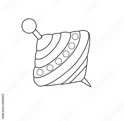Outlined humming-top, whirligig - vector illustration