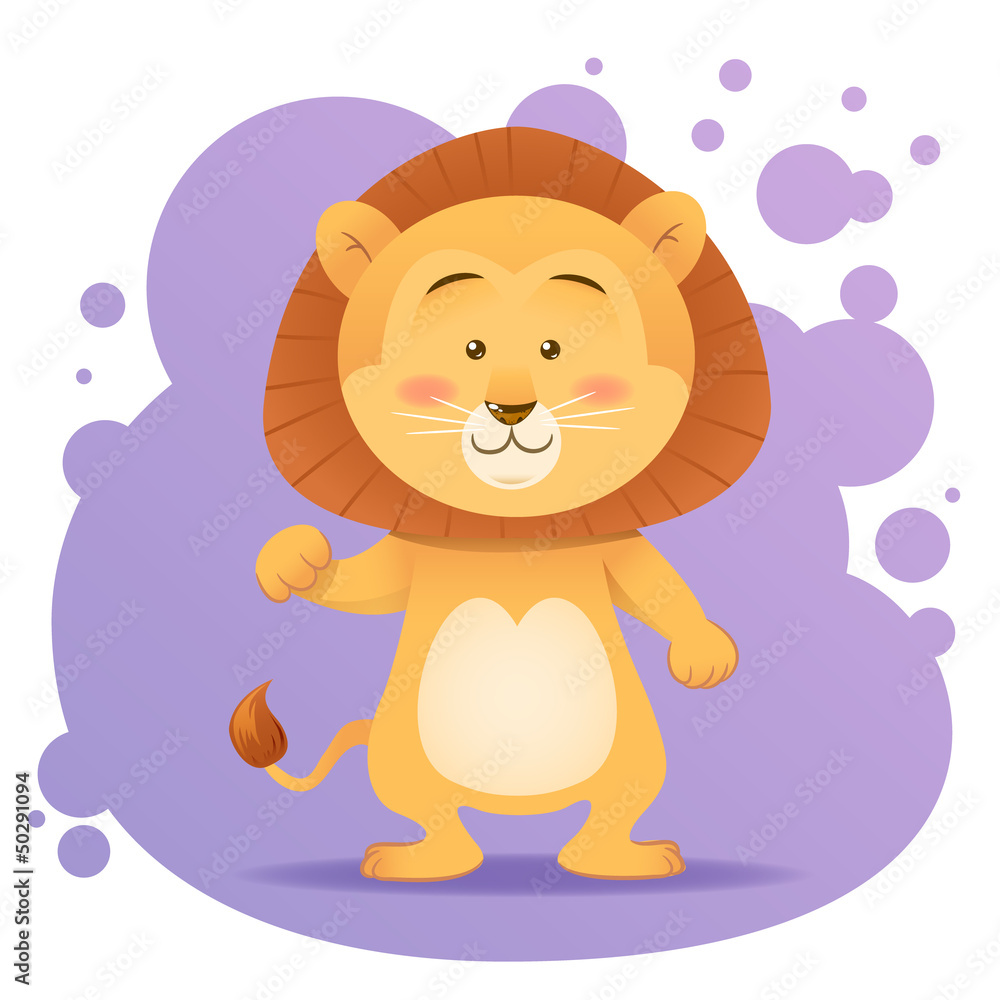 Cute cartoon lion toy vector card Cute cartoon lion toy vector card